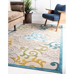 Unique Loom 7' x 10' Outdoor Botanical Rug