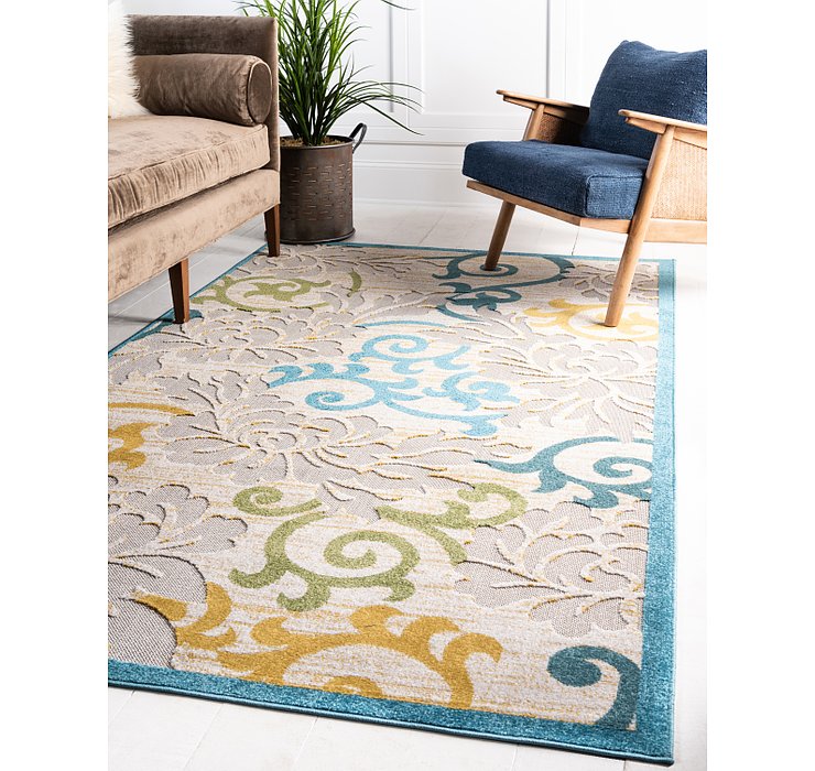 9' x 12' Outdoor Botanical Rug