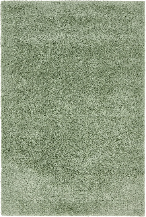 Sage Green 4' x 6' Solid Shag Rug Area Rugs eSaleRugs