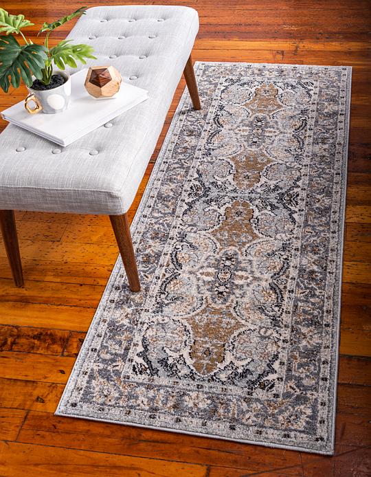 Silver 2' 2 x 6' Heritage Runner Rug Area Rugs eSaleRugs
