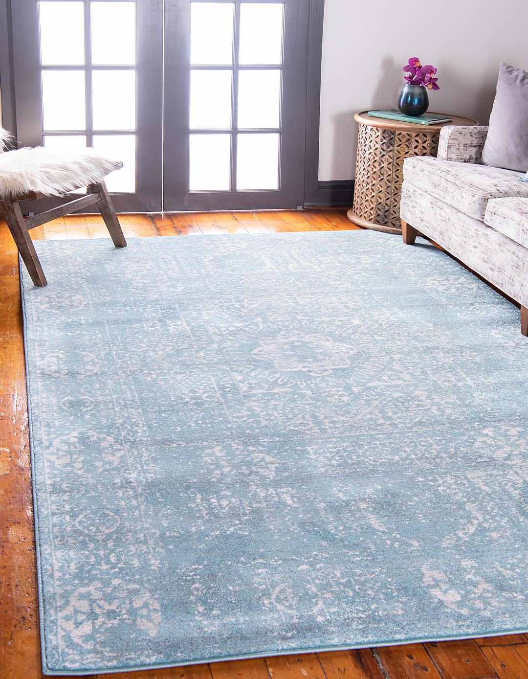 Light Blue 5' x 8' Heritage Rug Area Rugs eSaleRugs