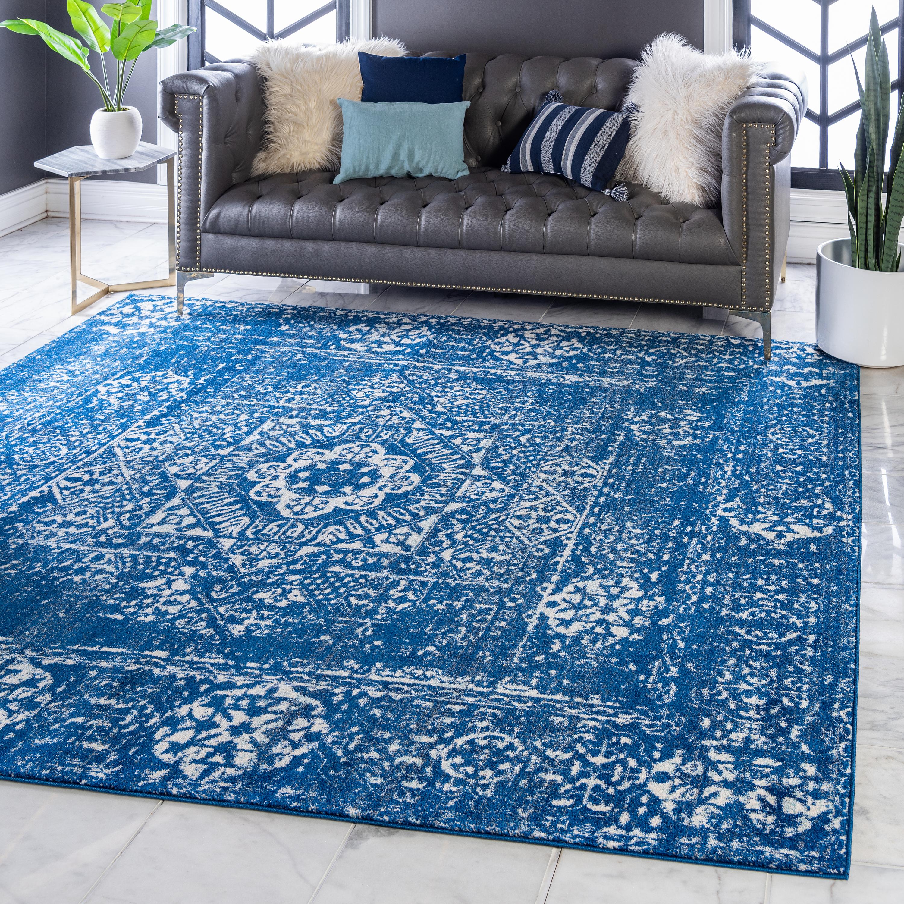 Royal Blue 8' 4 x 8' 4 Heritage Square Rug eSaleRugs
