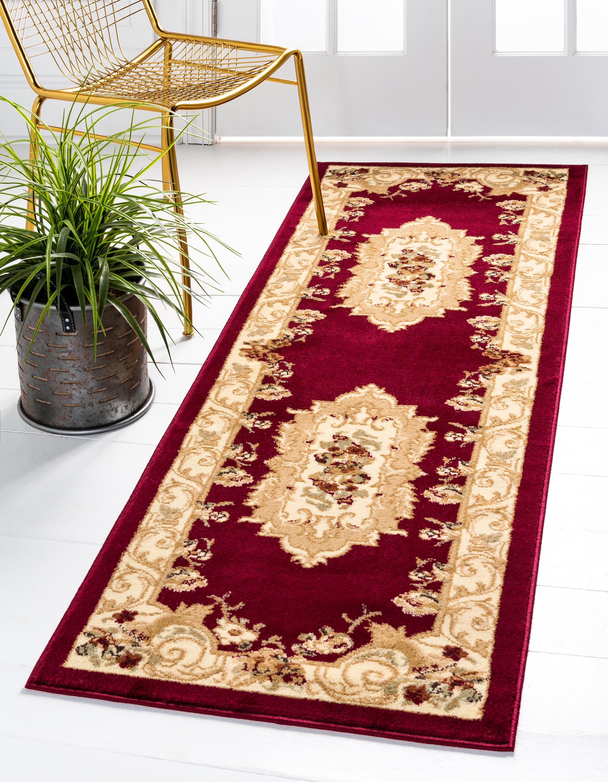 Red 2' 2 x 6' Classic Aubusson Runner Rug Rugs.ca