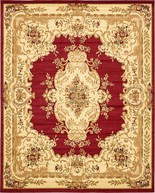 Red 8' x 10' Classic Aubusson Rug Area Rugs eSaleRugs
