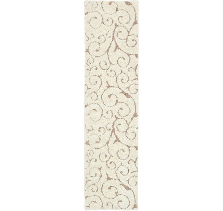 2' 7 x 10' Floral Shag Runner Rug