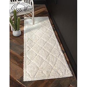 Unique Loom 2' 7 x 10' Trellis Shag Runner Rug