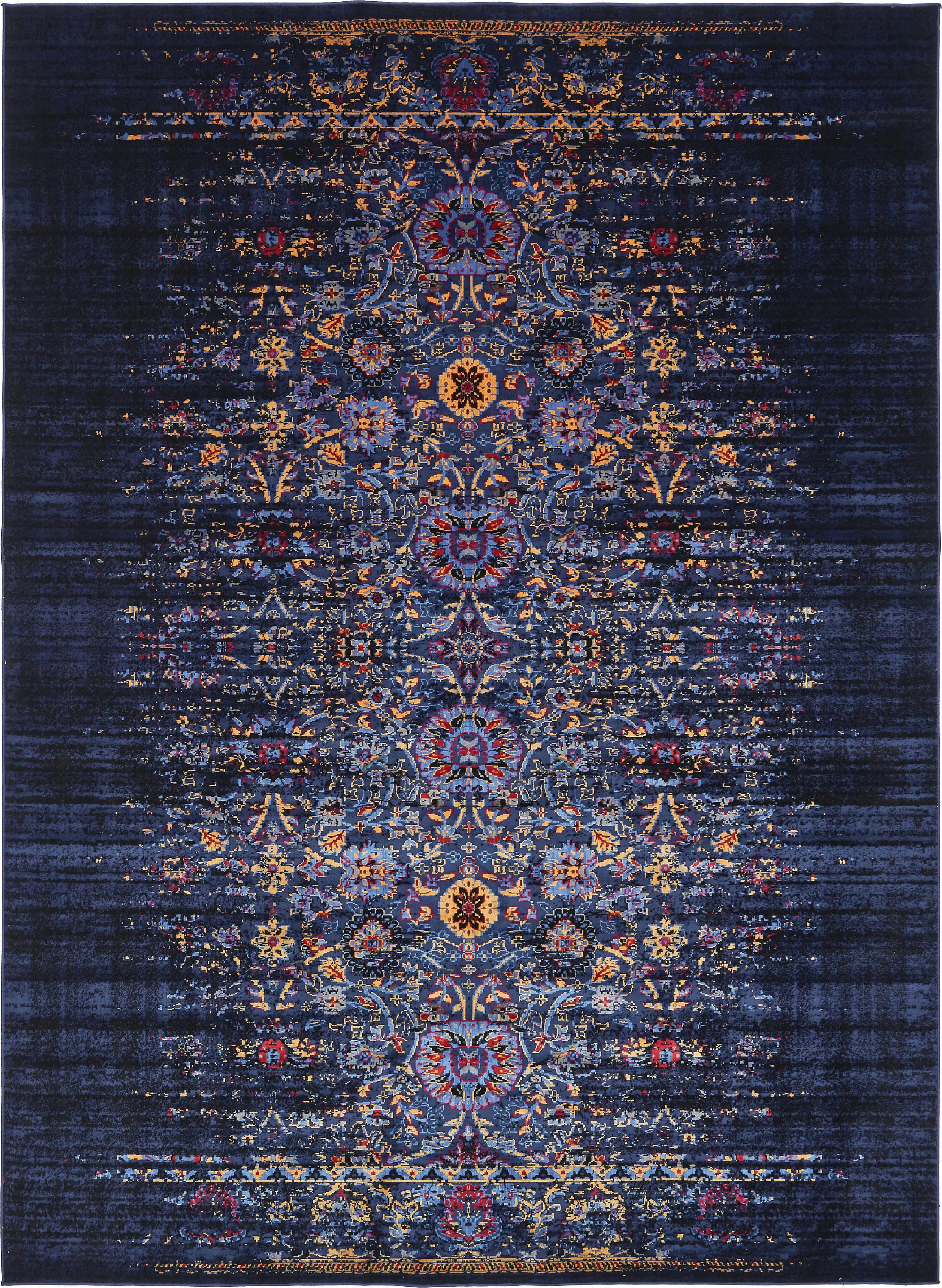 Navy Blue 9' x 12' Renaissance Rug eSaleRugs