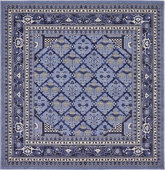 Blue 8' x 8' Vista Square Rug Area Rugs eSaleRugs