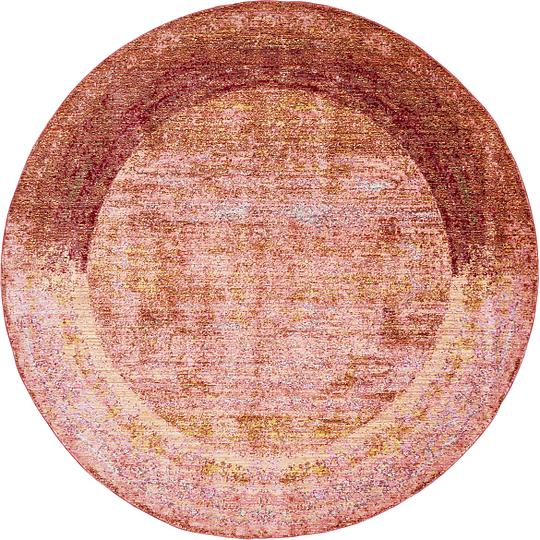Orange 6' x 6' Aqua Round Rug Area Rugs eSaleRugs