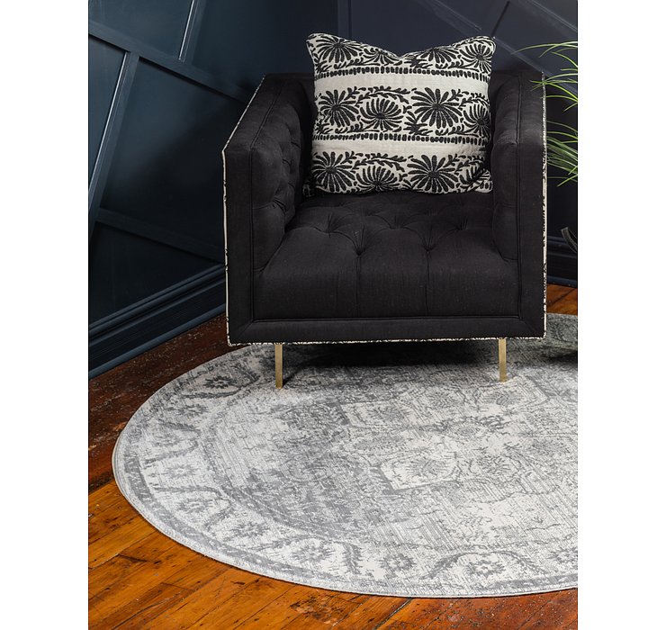 6' x 6' Aqua Round Rug