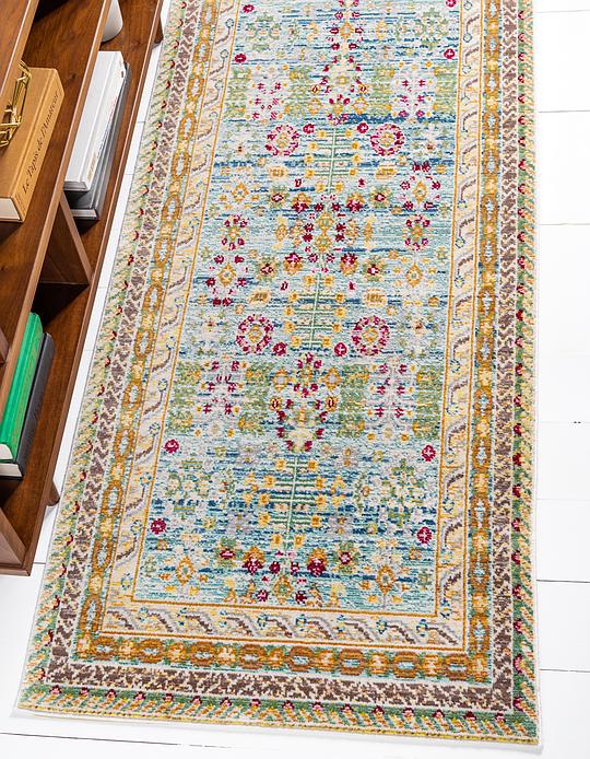 Blue 2 7 X 9 10 Aqua Runner Rug Area Rugs Erugs
