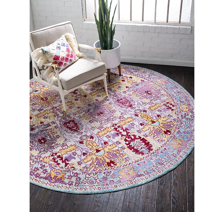 8' x 8' Aqua Round Rug