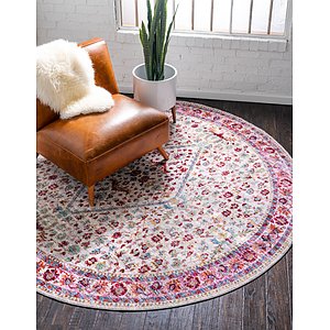 8' x 8' Aqua Round Rug