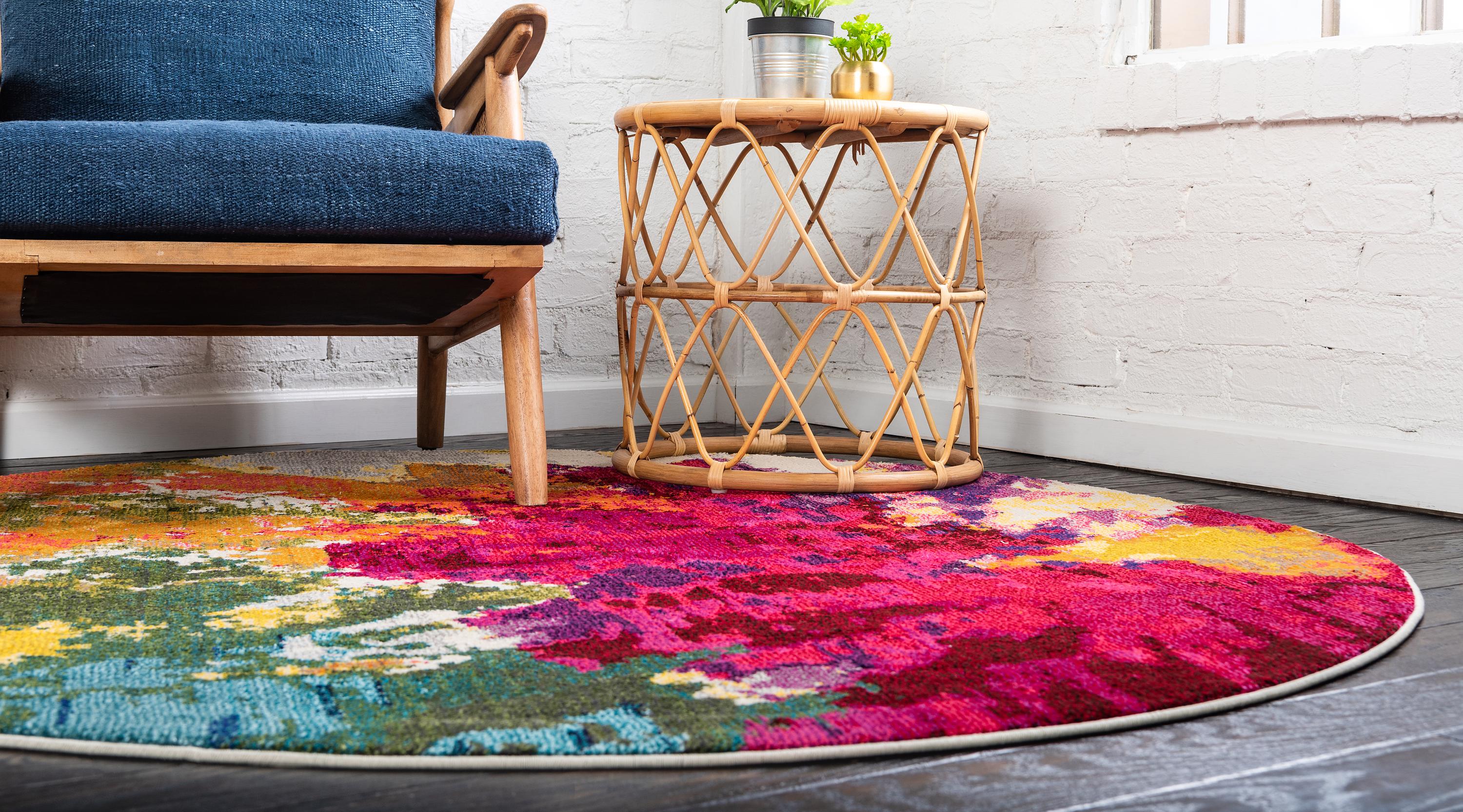 Multicolor 8' x 8' Casablanca Round Rug eSaleRugs