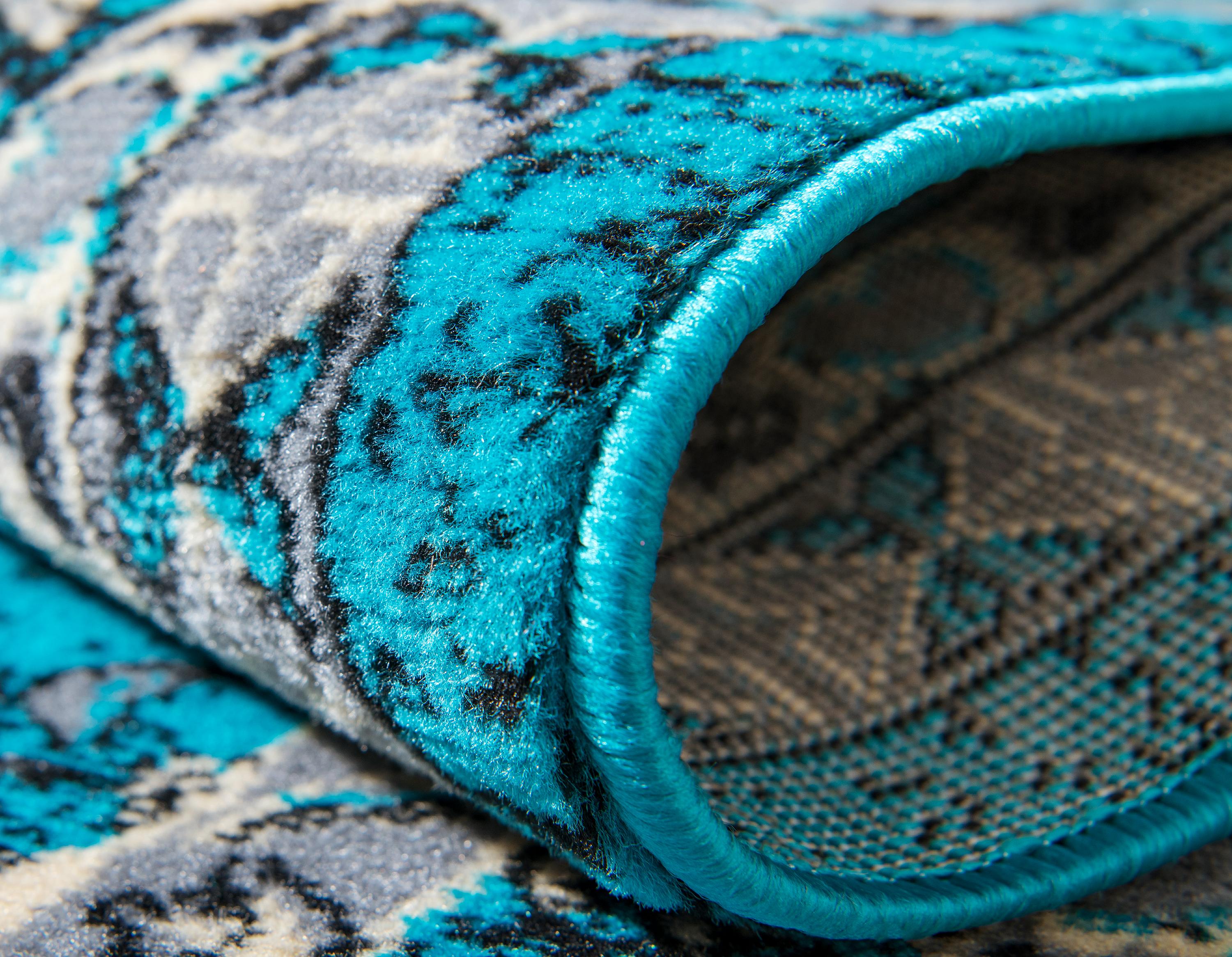 Turquoise 6' x 9' Heriz Design Rug eSaleRugs