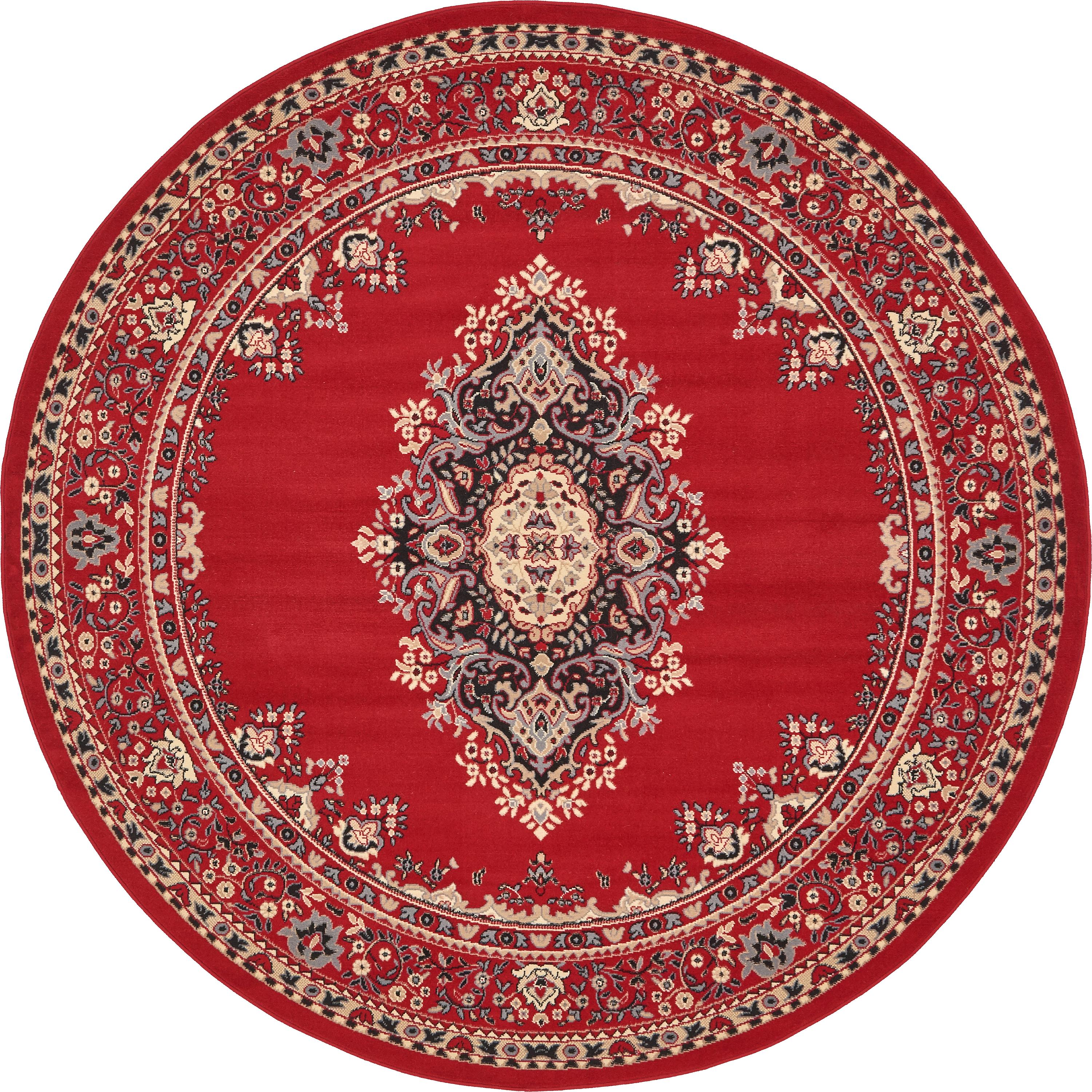 Red 8' x 8' Amaya Round Rug