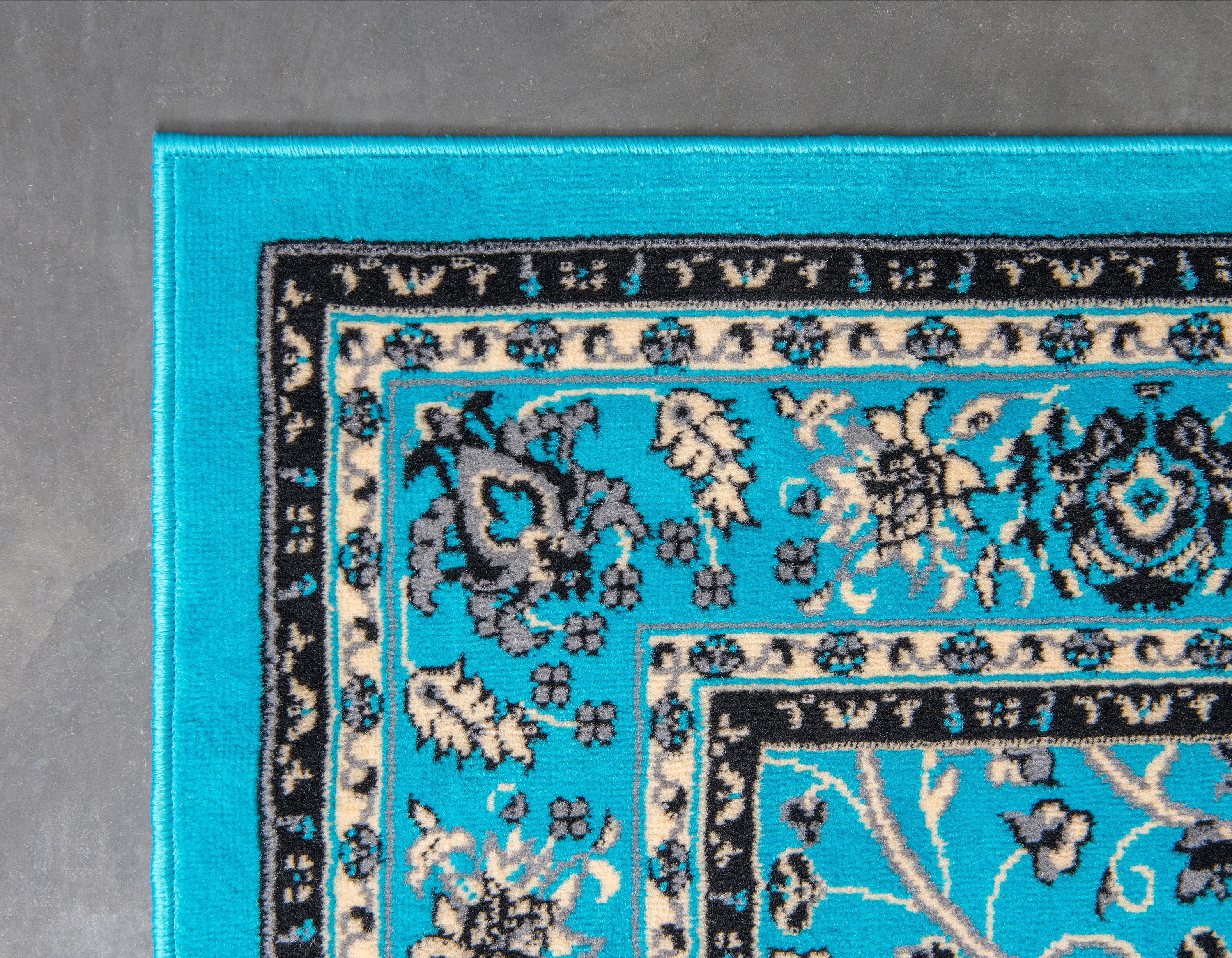 Turquoise 8' x 10' Kashan Design Rug eSaleRugs
