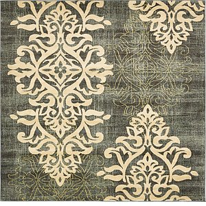 Unique Loom 8' x 8' Damask Square Rug