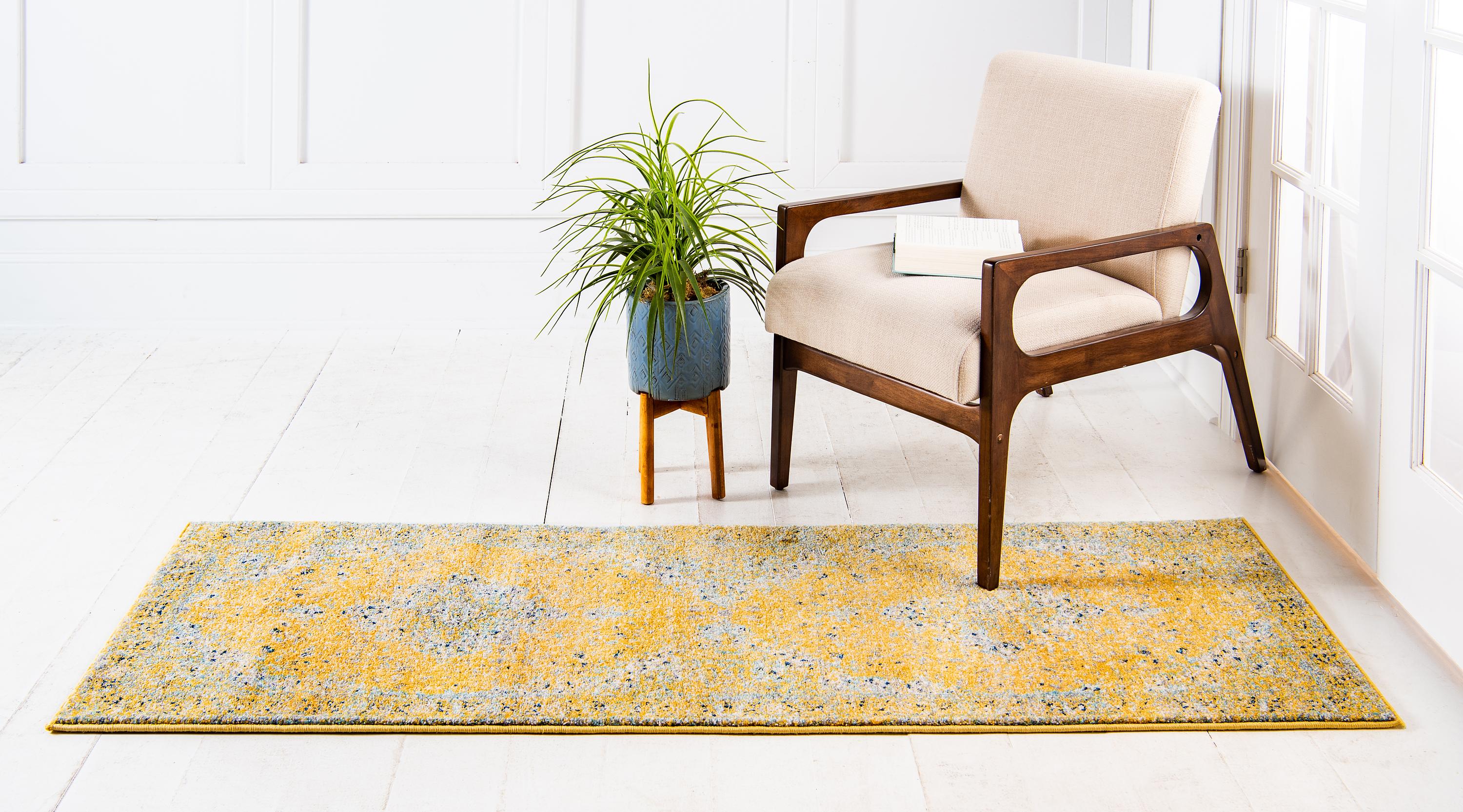 Yellow 2' 2 x 6' Heritage Runner Rug eSaleRugs