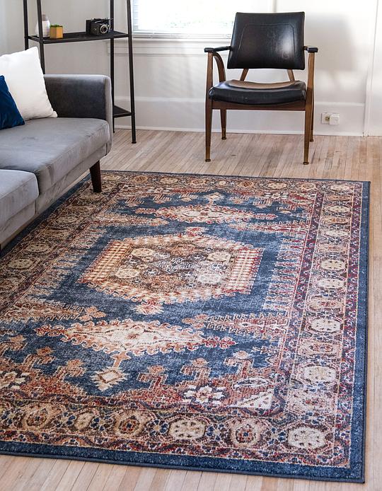 Dark Blue 125cm x 185cm Arcadia Rug Area Rugs AU Rugs