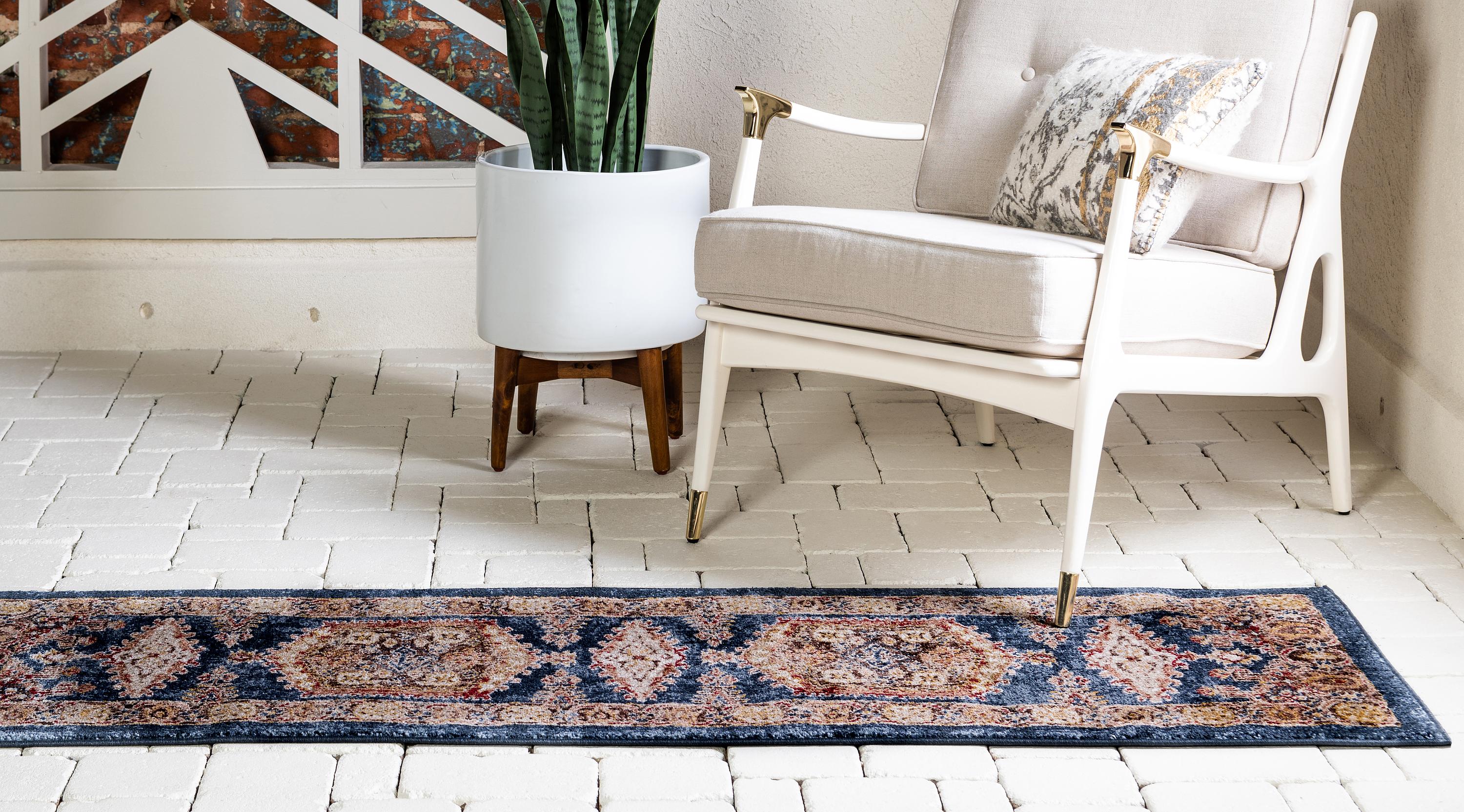 Dark Blue 2' x 6' Arcadia Runner Rug eSaleRugs