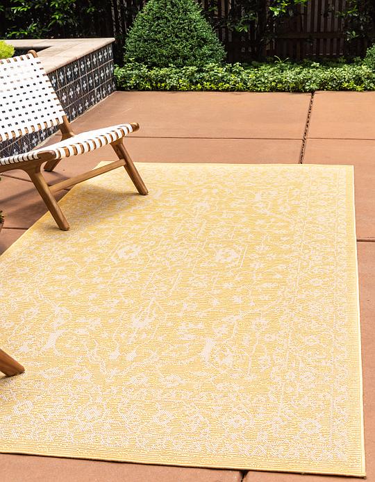 Yellow 5 X 8 Outdoor Botanical Rug Area Rugs Irugs Uk Main Image Of Rug