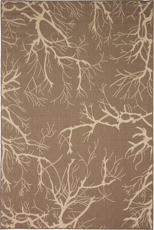 Brown 183cm X 275cm Outdoor Botanical Rug Area Rugs Irugs Nz
