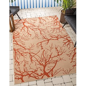 Unique Loom 5' x 8' Outdoor Botanical Rug