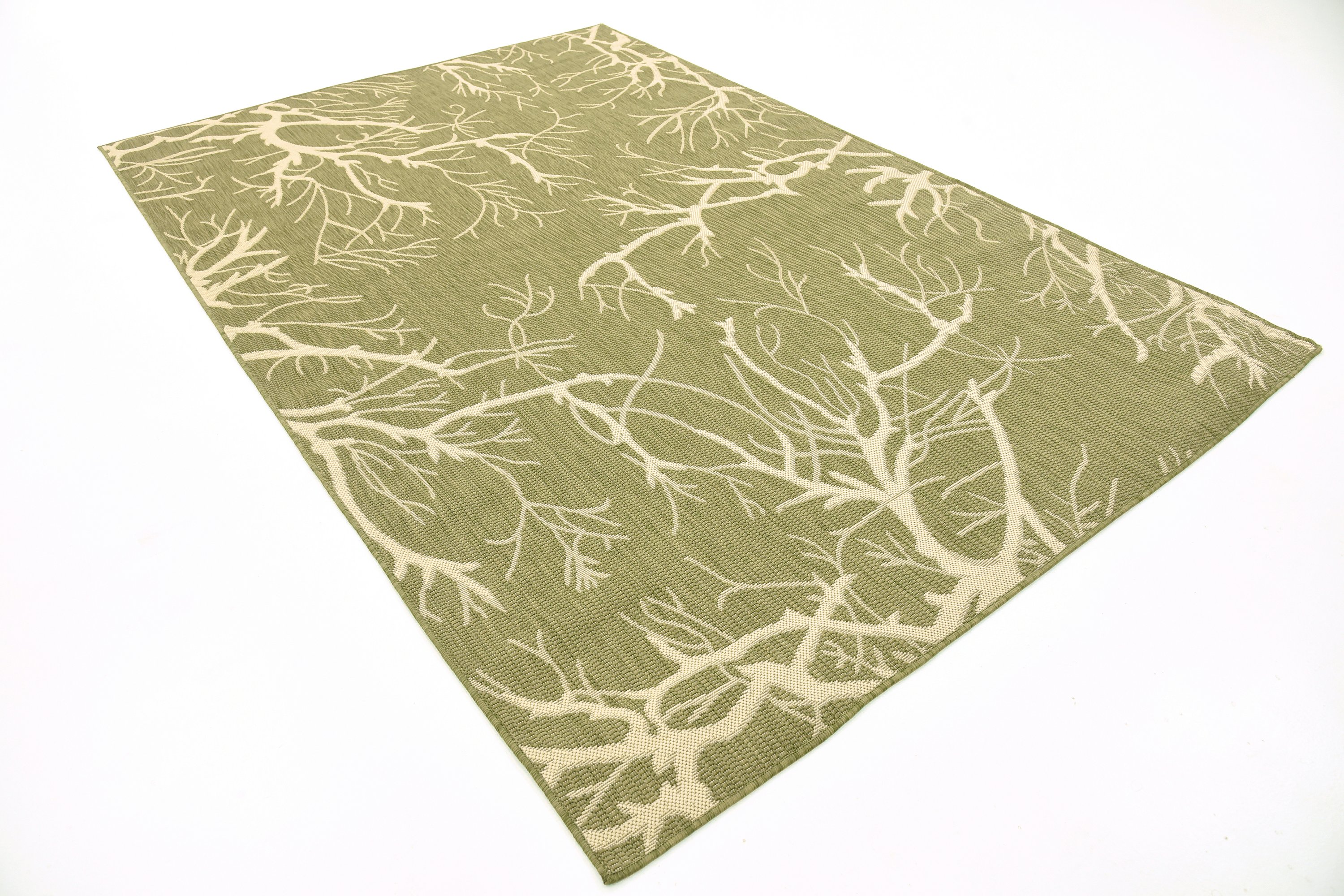 Green 6' x 9' Outdoor Botanical Rug Area Rugs eSaleRugs