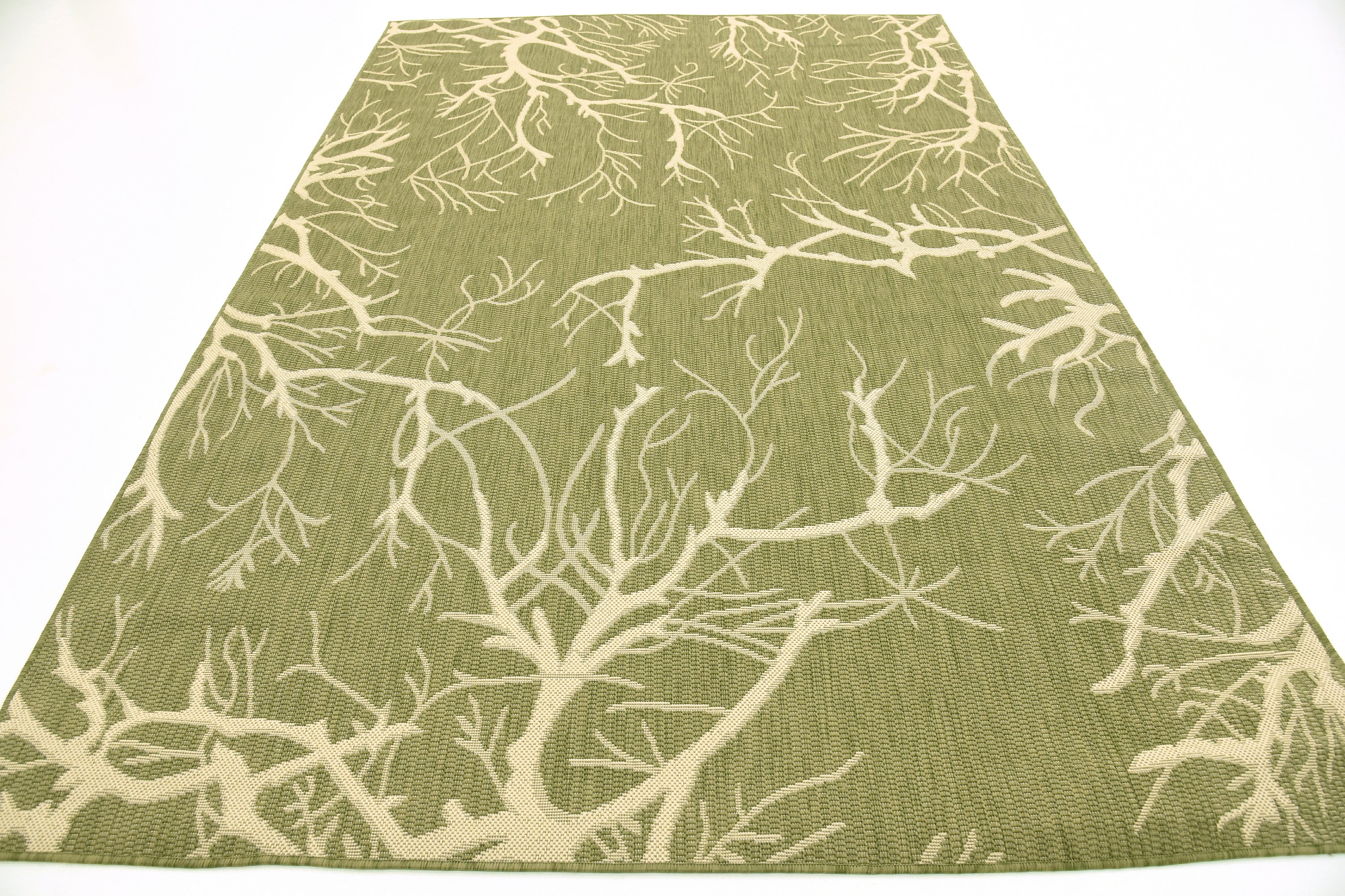Green 6' x 9' Outdoor Botanical Rug Area Rugs eSaleRugs