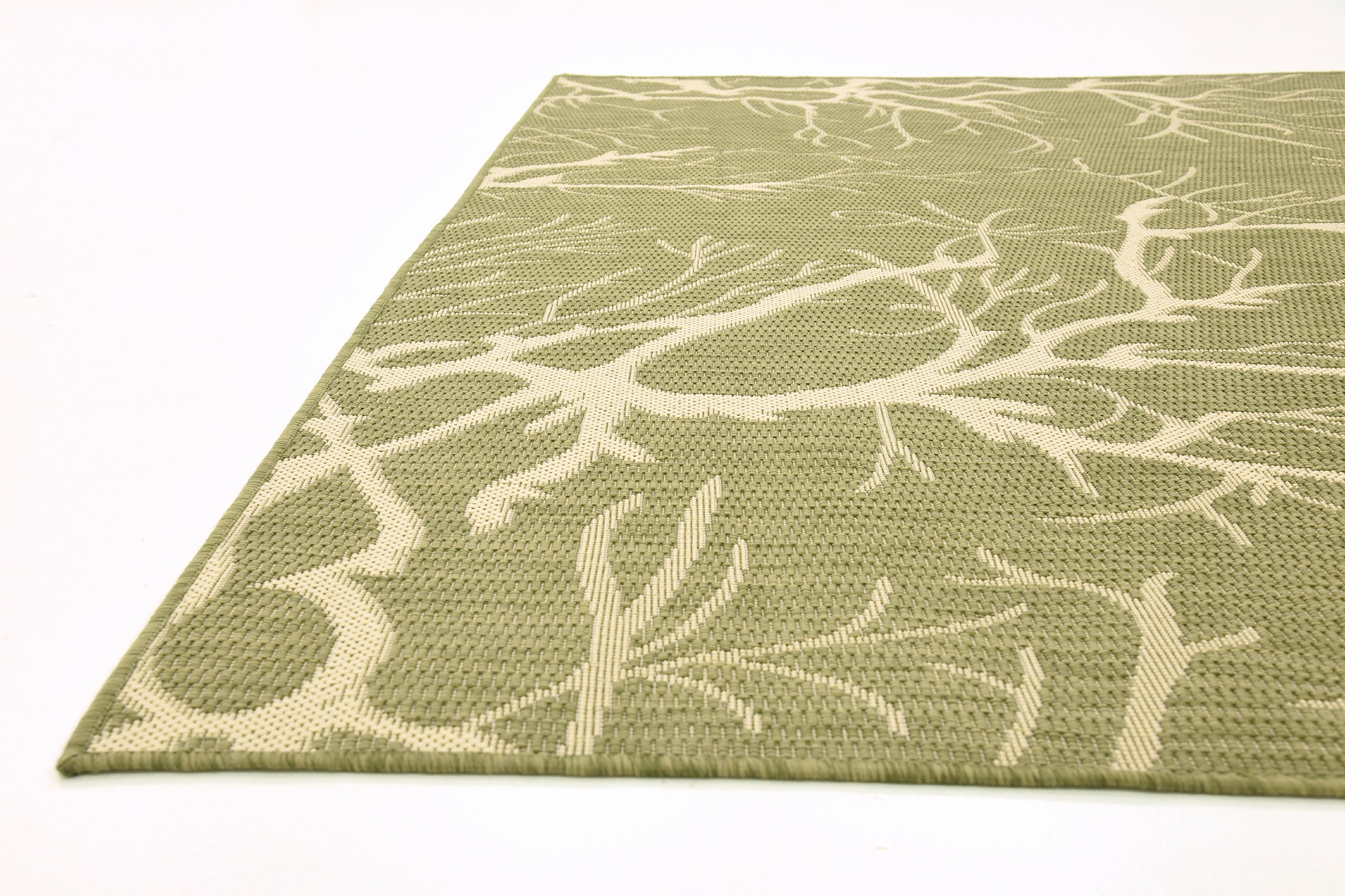 Green 6' x 9' Outdoor Botanical Rug Area Rugs eSaleRugs