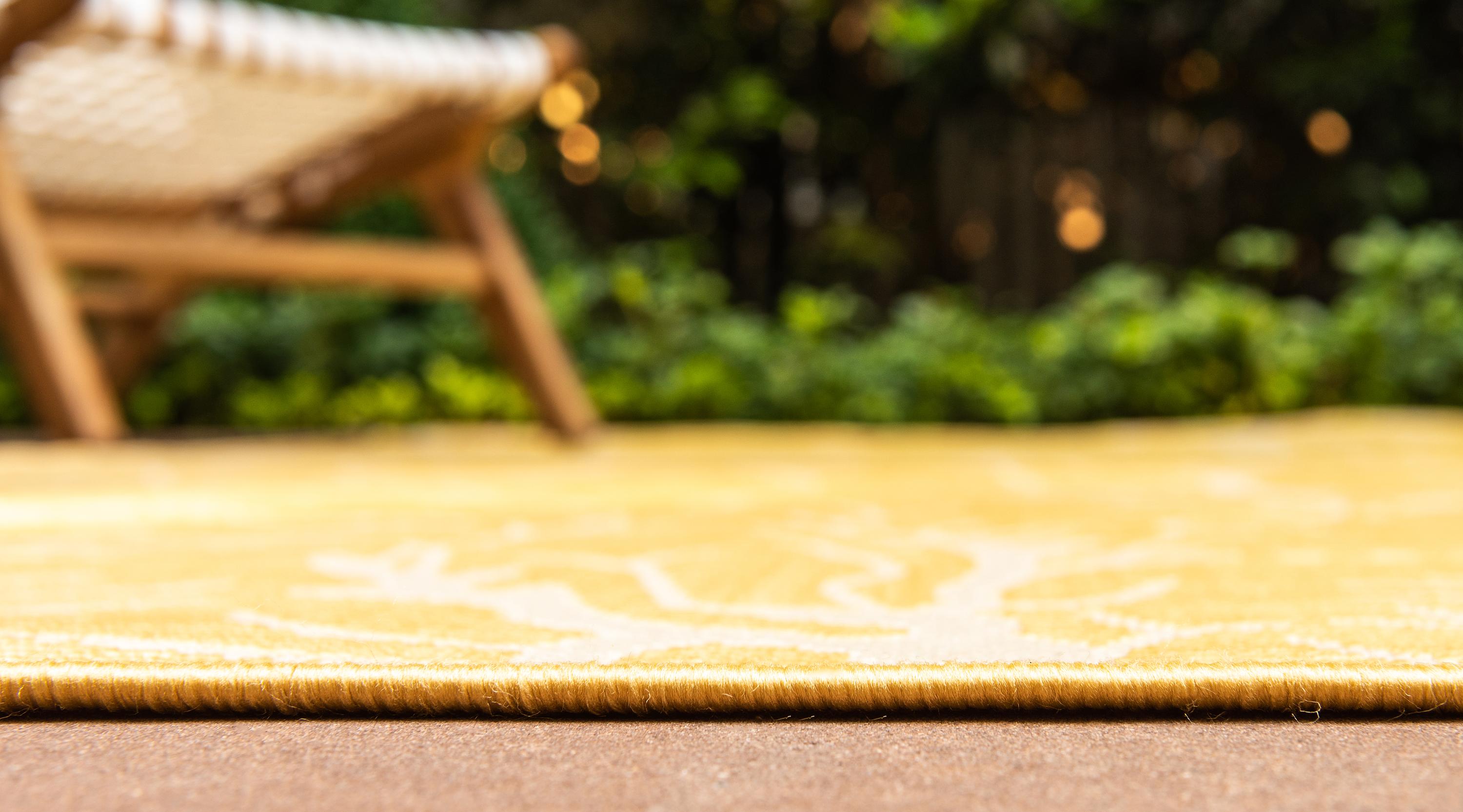 Yellow 6' x 9' Outdoor Botanical Rug eSaleRugs