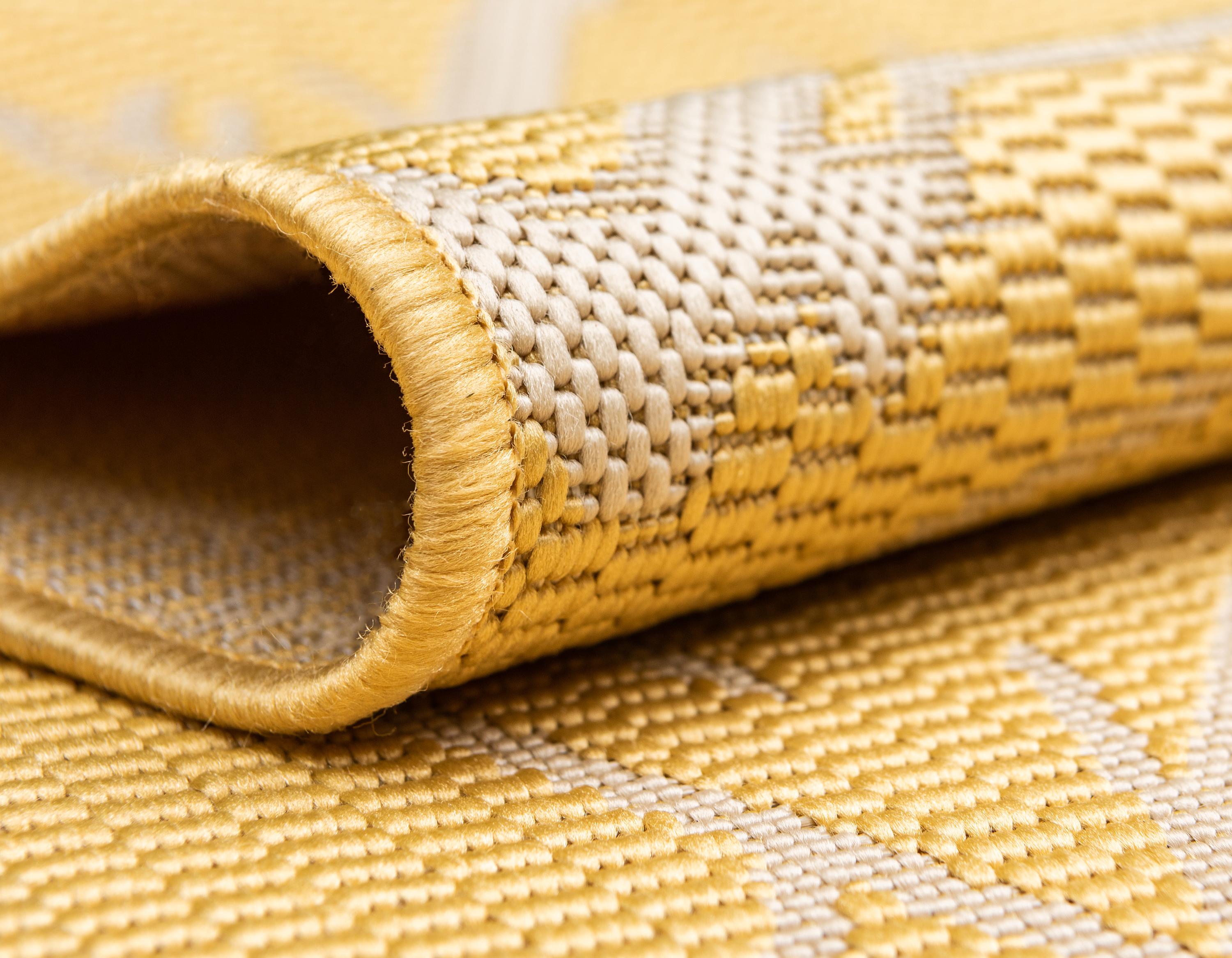 Yellow 6' x 9' Outdoor Botanical Rug eSaleRugs