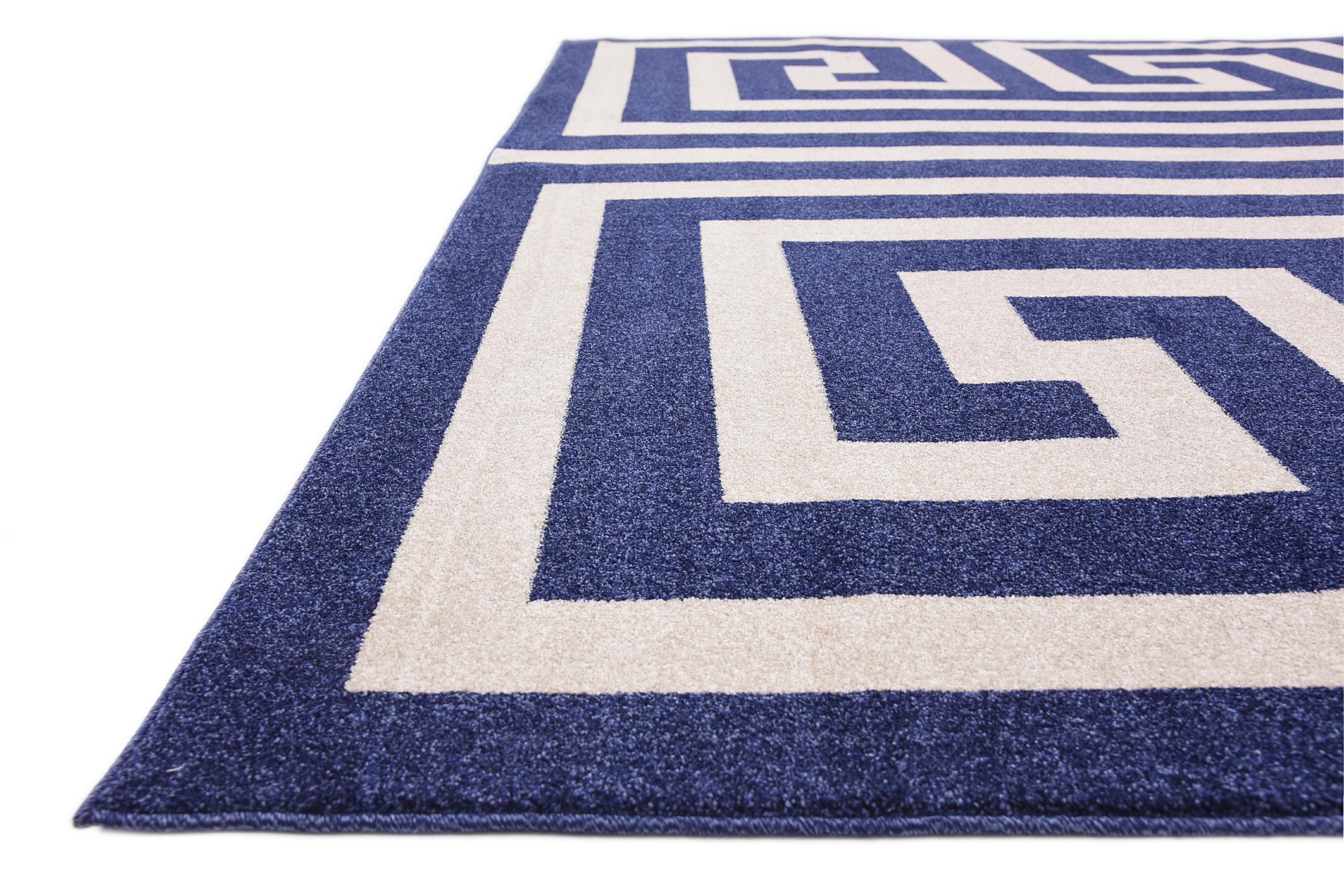 Navy Blue 10' x 13' Greek Key Rug eSaleRugs