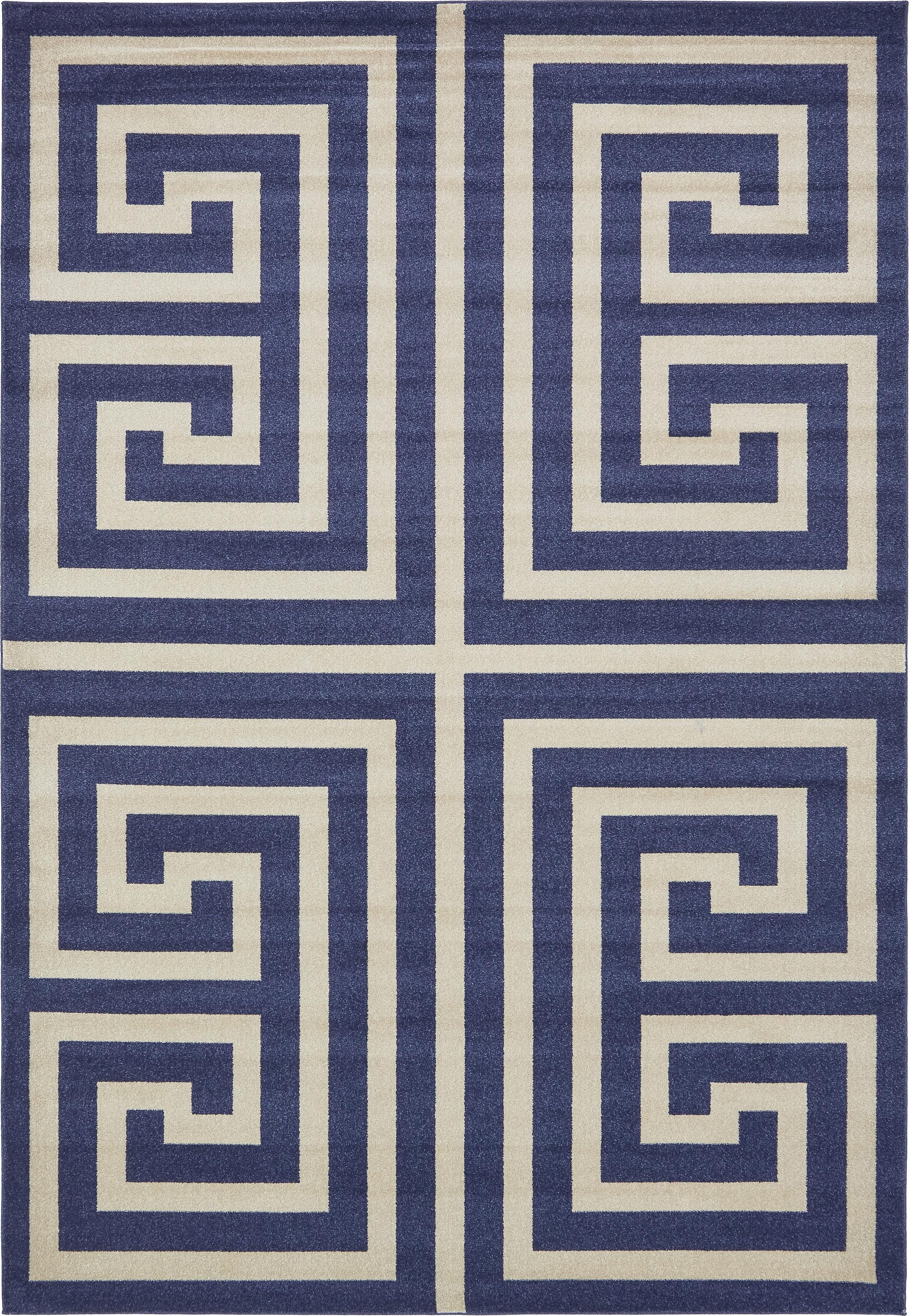 Navy Blue 8 X 11 4 Greek Key Rug Erugs