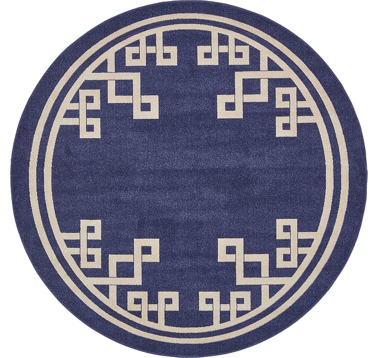 8' x 8' Greek Key Round Rug