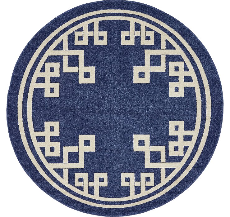 6' x 6' Greek Key Round Rug