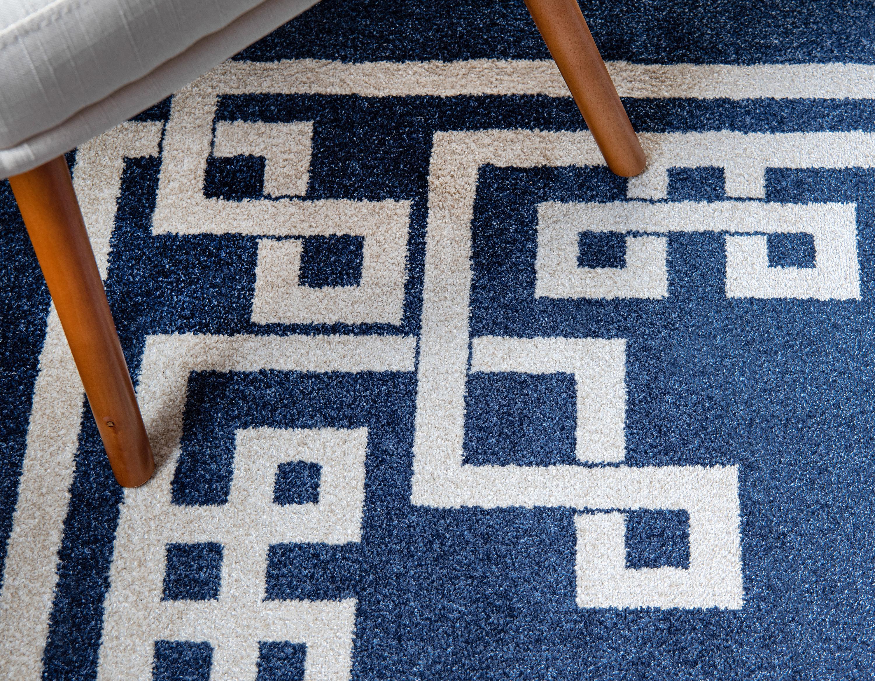 Dark Blue 7' x 10' Greek Key Rug eSaleRugs