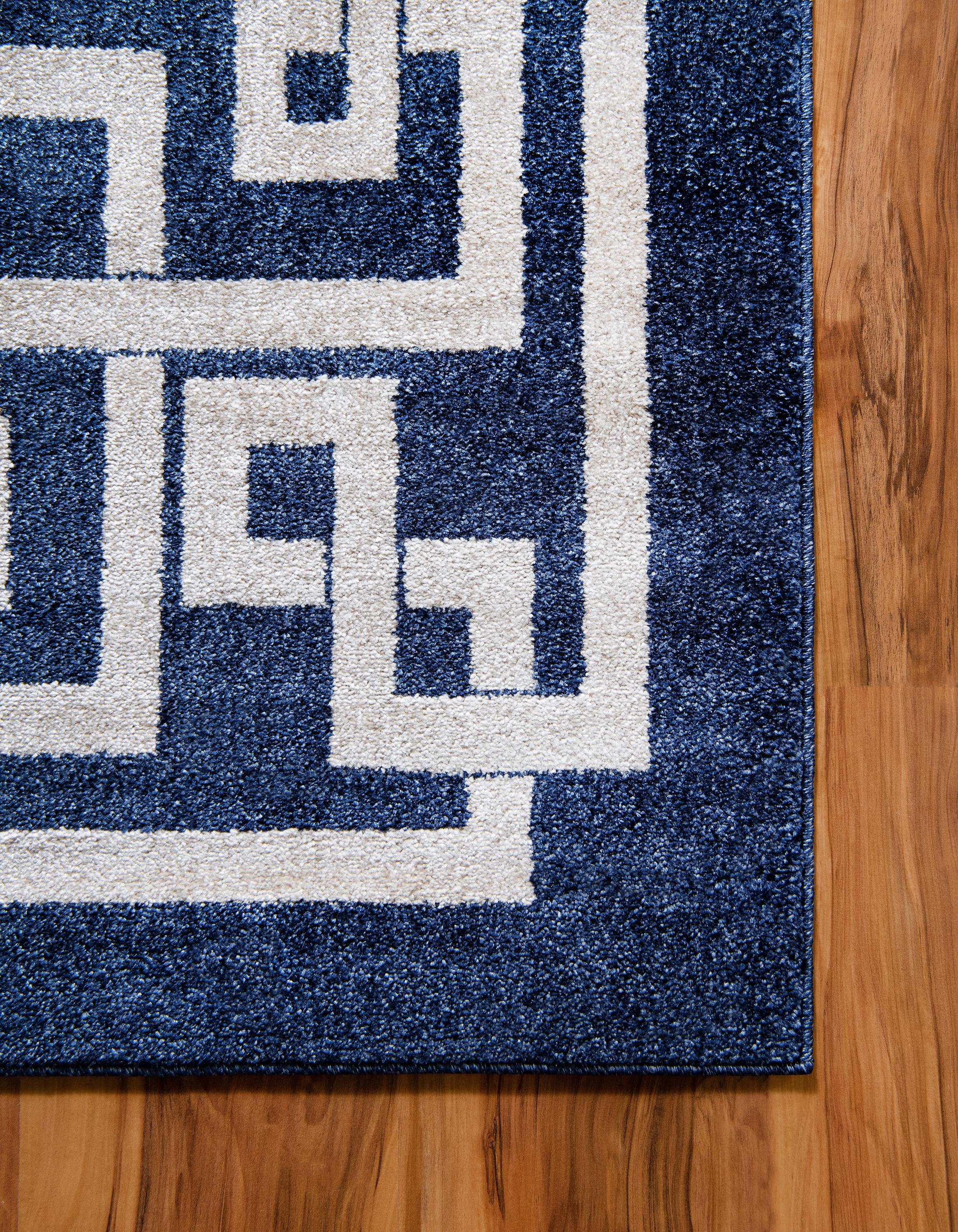 Dark Blue 5' x 8' Greek Key Rug eSaleRugs