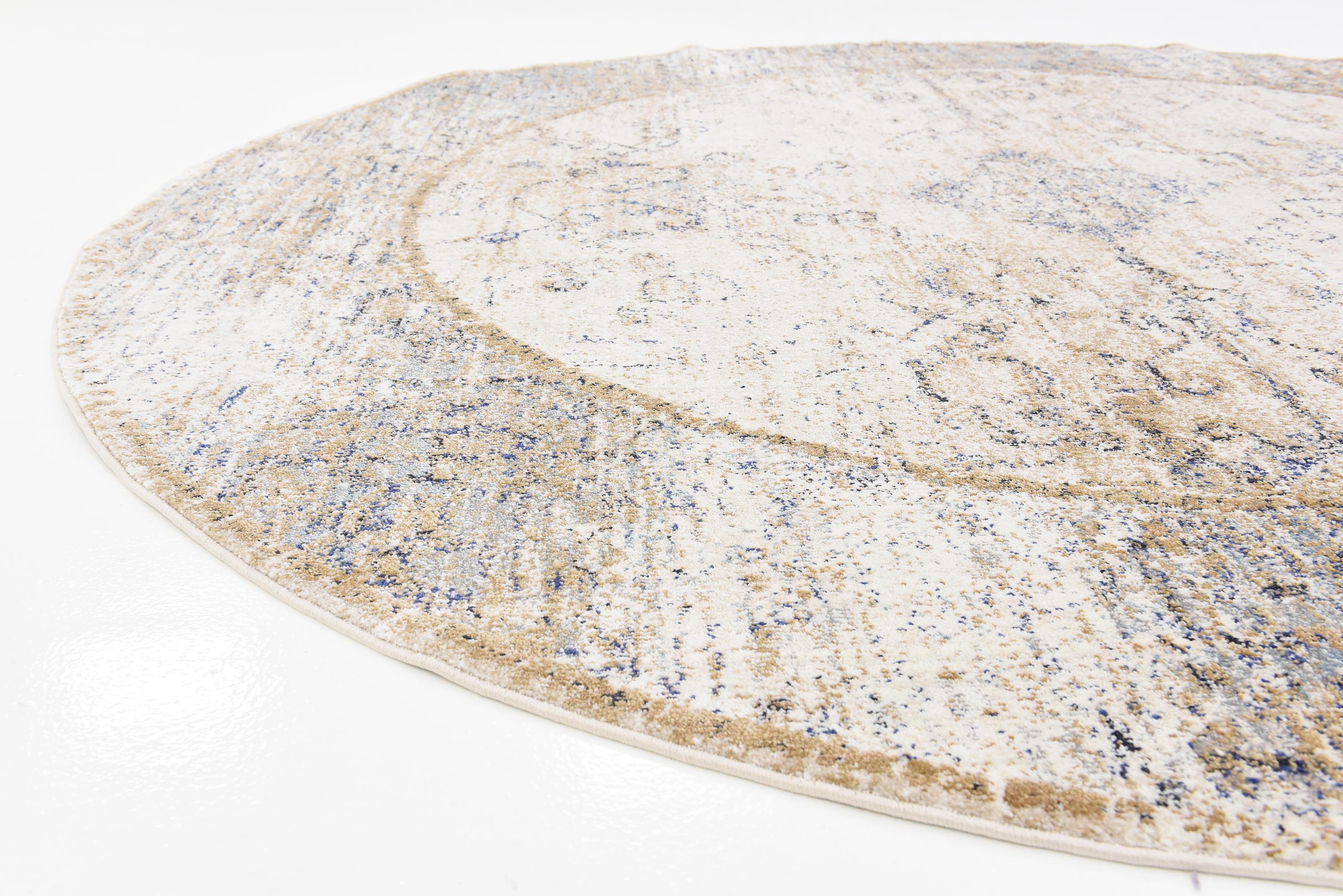 Cream 8' x 8' Lexington Round Rug eSaleRugs