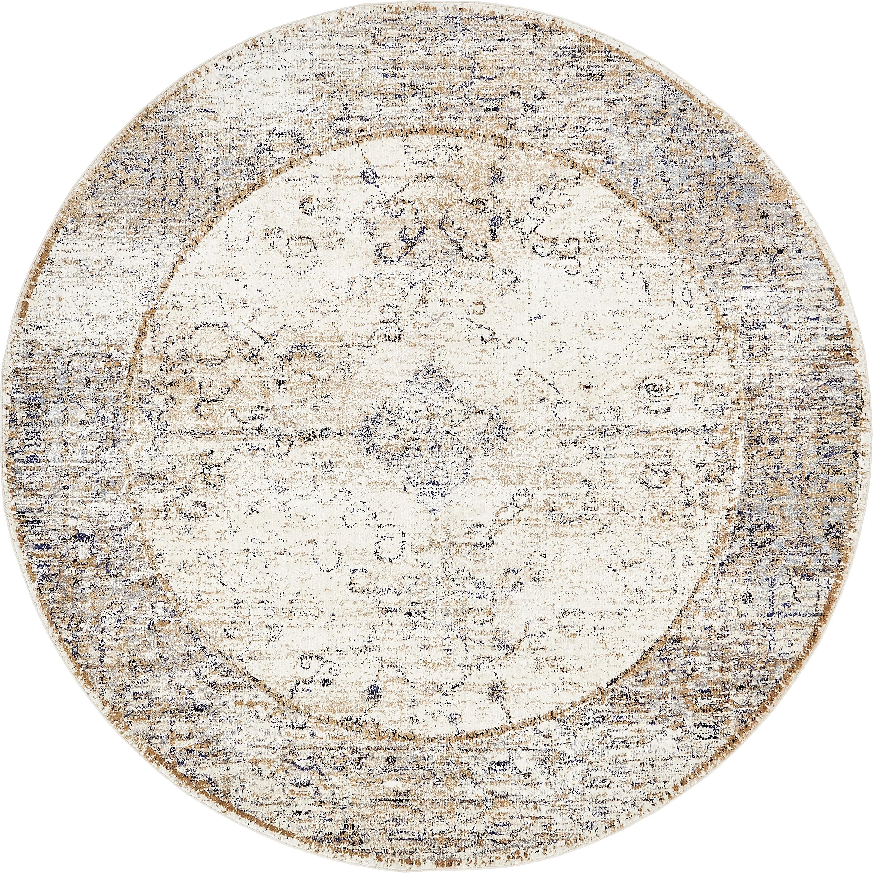 Cream 8' x 8' Lexington Round Rug eSaleRugs