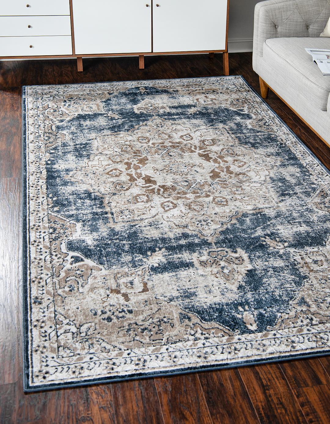 Dark Blue 8' x 10' Villa Rug Area Rugs eSaleRugs