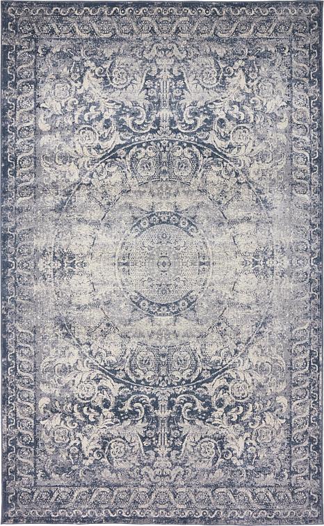Dark Blue 5' x 8' Villa Rug Area Rugs eSaleRugs