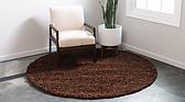 6' x 6' Solid Shag Round Rug thumbnail