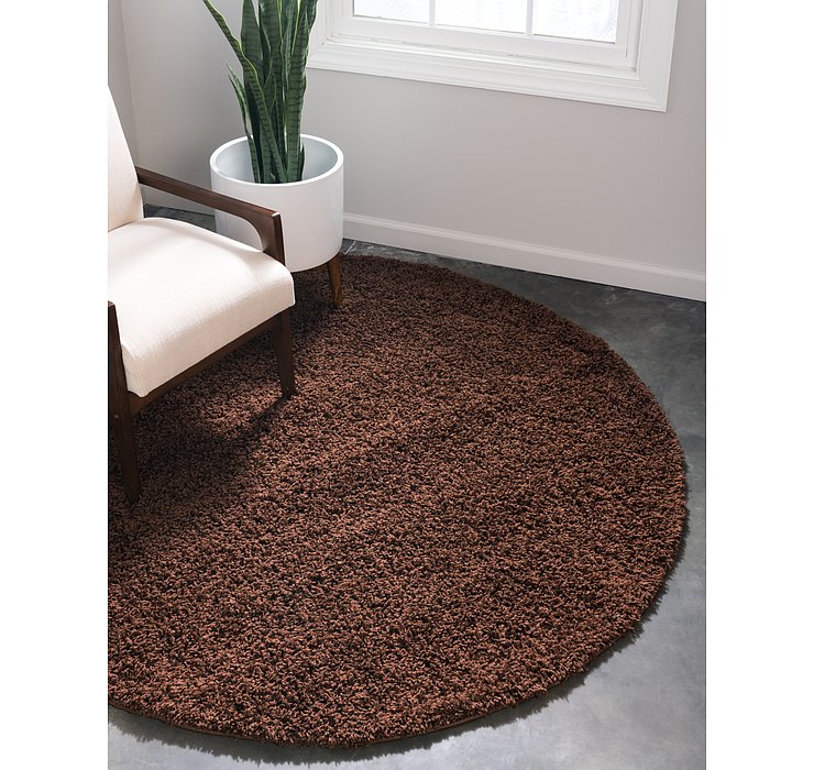 6' x 6' Solid Shag Round Rug