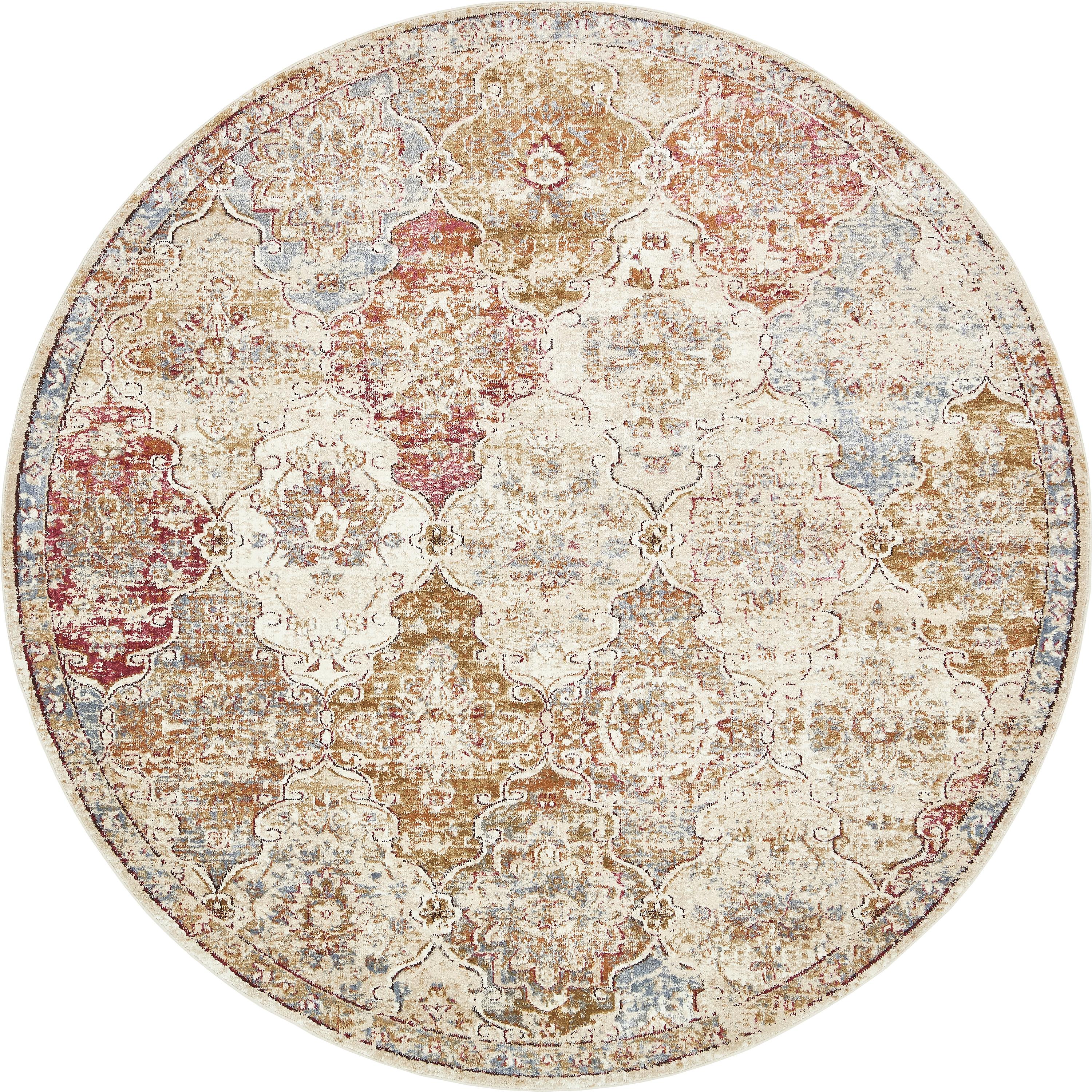 Beige 8' x 8' Lexington Round Rug eSaleRugs