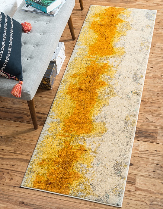 Yellow 2' 7 x 10' Casablanca Runner Rug Area Rugs eSaleRugs