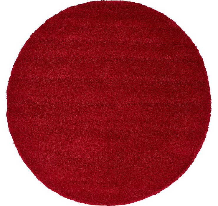 6' x 6' Solid Frieze Round Rug