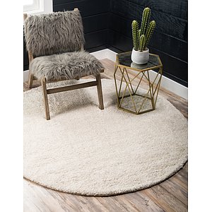 8' x 8' Solid Frieze Round Rug