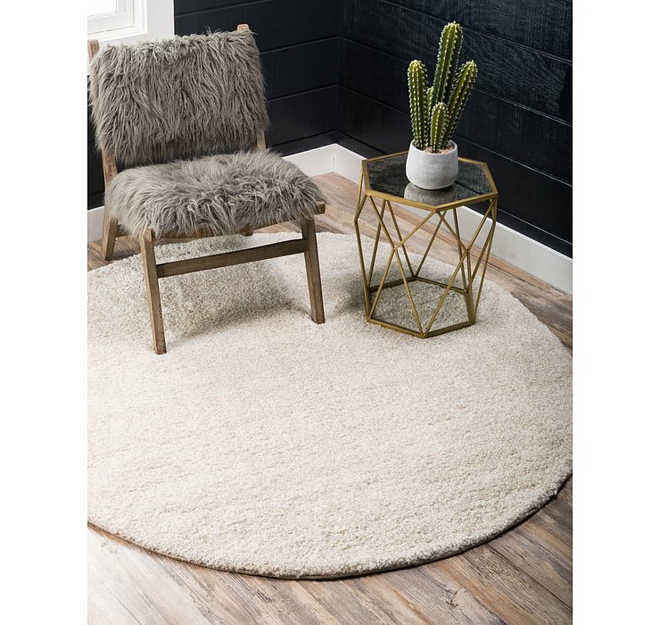 8' x 8' Solid Frieze Round Rug